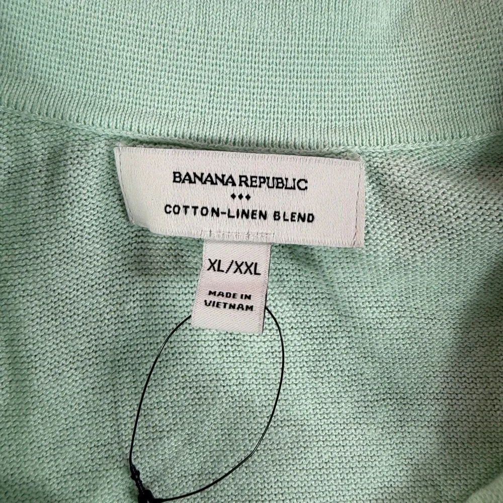 NWOT Banana Republic Women Polo Top XL/XXL Linen Oversized Johnny-Collar Sweater - Picture 4 of 9